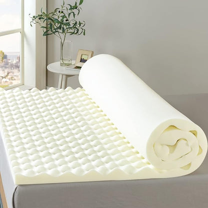 ZINUS 2 Inch Copper Cooling Memory Foam Mattress Topper with Airflow Design, Twin White
