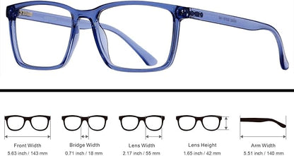 ANDWOOD Blue Light Blocking Glasses Men Women Computer Filter Large Frame Bluelight Blocker Anti Blue Ray Lightweight AR002