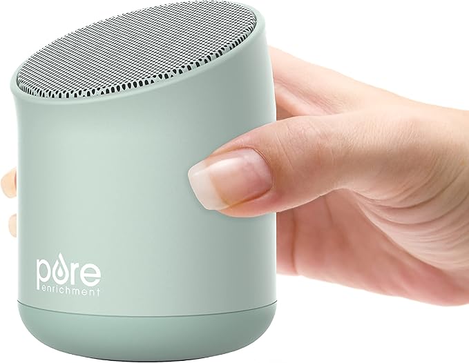 Pure Enrichment Wave Mini Zen Soothing Sound Machine - Portable Sound Machine for Yoga Studios, Travel & Sleep - 6 Relaxing Sounds, Optional Timer & Rechargeable Lithium Battery (Tranquil Green)