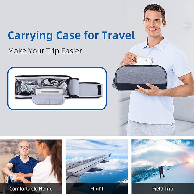 Travel CPAP Carrying Bag Compatible with ResMed AirMini CPAP Machine Small CPAP Travel Bag CPAP Equipment and Supplies Organizer Case Portable CPAP Storage Pockets for Travel & Home Use (Bag Only)