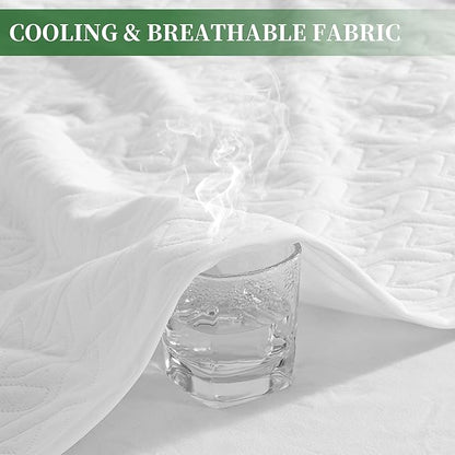 Premium King Size Mattress Protector,Waterproof HN Cooling Bed Mattress Cover,5D Breathable Noiseless Fitted 8"-21" Extra Deep Pocket Washable Anti Slip and Wear-Resistant(3-in-1,King)