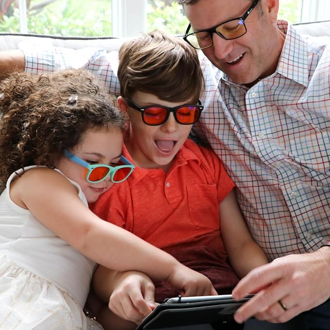 DefenderShield Blue Light Blocking Glasses Kid Series for Computer, Mobile, Gaming, Sleep-Purple - Anti Eye Strain, Headache