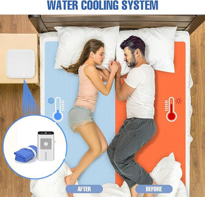 SXHEYUY Bed Cooling System Pad, Cooling Mattress Topper, Summer Cooling Pad Bed, Equipped with Cushion 70 * 160 Cm for Hot Sleepers Night Sweats