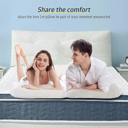 BETU Shredded Memory Foam Cooling Pillows Standard Size Set of 2, Pillows for Hot Sleepers, Adjustable Firm Soft Support Bed Pillows Perfect for Back Neck Pain and Side Sleeping, White