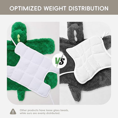 L'AGRATY Weighted Lap Pad for Kids 7 lbs, Sensory Needs Weighted Dinosaur Stuffed Animals Lap Blanket Soft Plush Hugging Sensory for Kids Teen Adults Removable Washable Cover