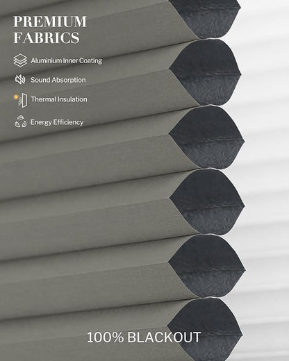 Graywind Smart Angled Blinds Compatible with Alexa Google Motorized Right Trapezoid Shades Solar Powered Customized for Odd-Shaped Window (Blackout Dark Grey)