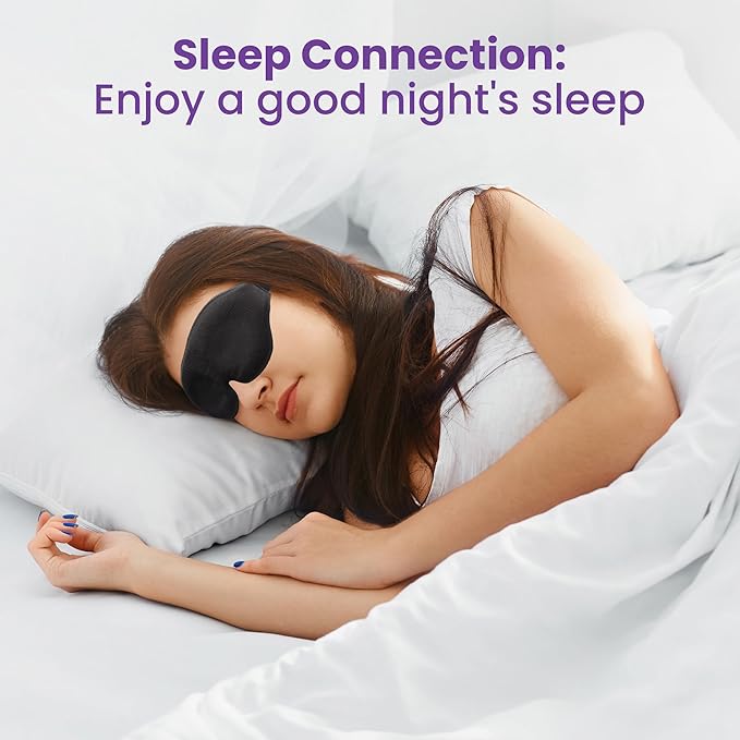 3D Sleep Mask - Light Blocking Silk Sleeping Mask for Men and Women with Deep Eye Socket, Eyelash Protector Sleep Mask - Premium Foam, Adjustable Eye Mask with Silky Pouch