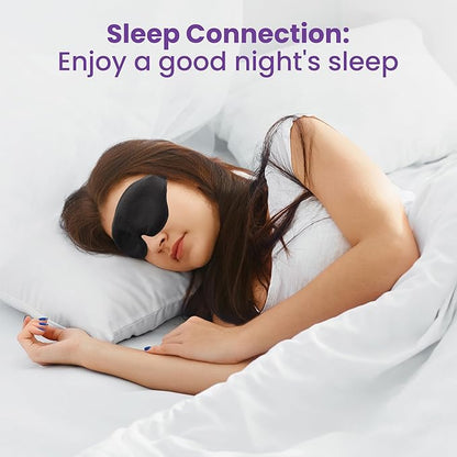 3D Sleep Mask - Light Blocking Silk Sleeping Mask for Men and Women with Deep Eye Socket, Eyelash Protector Sleep Mask - Premium Foam, Adjustable Eye Mask with Silky Pouch