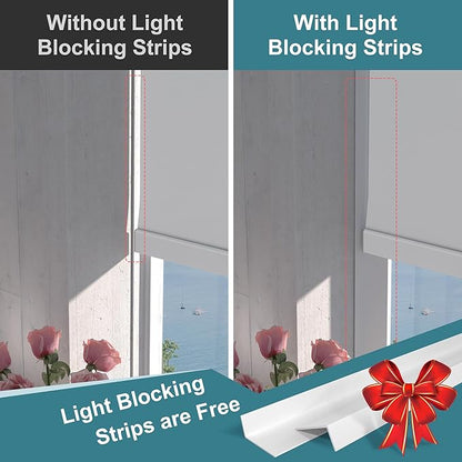 BERISSA Motorized Blinds with Remote,Blackout Smart Roller Shades with App,Voice Control,Linen Fabric,Thermal Insulated Automatic Blinds,Electric Shades with USB/Solar Pannel.Linen White