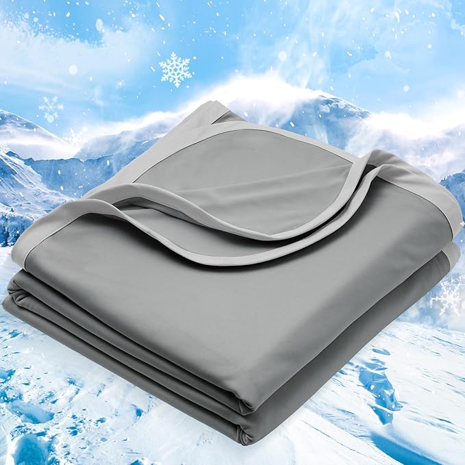 PHF Double Cooling Blanket for Hot Sleepers King Size, Arc-Chill Q-Max>0.5 with Double Cooling, Summer Blanket Absorbs Heat to Keep Cool All Night for Night Sweats (Charcoal Grey, 108''x90'')