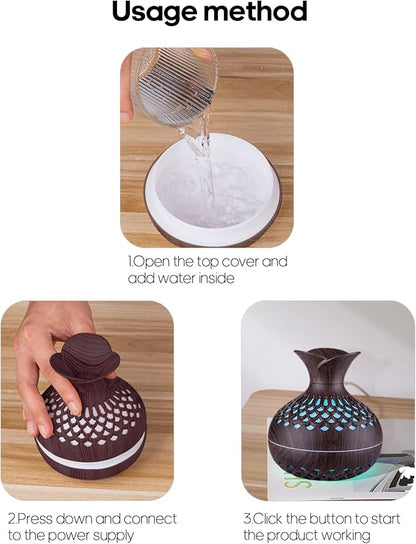 Portable Desktop Humidifier for Office, Small humidifier for Car, Travel, Baby Room with LED Light & Auto Shutoff, Bedroom Mini Humudifier, Quite Mist Humidifier (Dark Color)