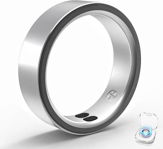 Smart Ring for Women Men,Sleep Tracking Wearable,Fitness Tracker Ring with Step/Heart Rate/Blood Oxygen/Distance/Calorie,Clock Vibration,No Subscription Fee,5ATM Waterproof, iOS&Android(Silver 10)