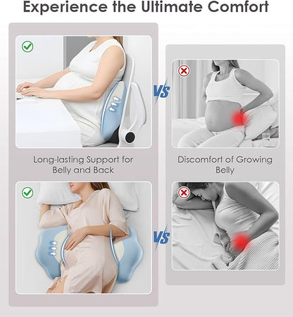 Memory Foam Pregnancy Pillows for Sleeping, Side Sleeper Maternity Pillow Support for Back Belly HIPS, Adjustable Wedge Pillow for Pregnant Women, Side Sleeping Pregnant Pillows with Pillowcase