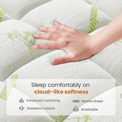 DUMOS Queen Size Ultra Soft Mattress Topper, Viscose Derived from Bamboo, Pillow Top Mattress Pad with Stretchable Pockets, Breathable Cooling Topper for Back Pain Relief