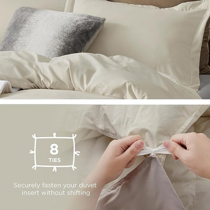 Bedsure Duvet Cover Twin/Twin XL Size - Only Includes 1 Duvet Cover (68"x90"), Hotel Luxury Soft Double Brushed All Season Bedding for Kids & Adults, Zipper Closure, NO Comforter, Linen