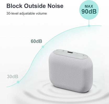 ANJANK Mini Portable Travel White Noise Sound Machine for Adults, 20 Soothing Sounds, Powerful Battery, 30-Level Volume, Sleep Timer, Noise Canceling for Sleeping, Home, Airplane