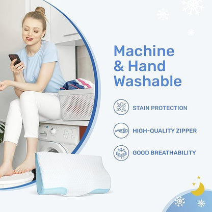 Derila King Size Cooling Pillowcase | Optimal Temperature Control for Your Memory Foam Pillow for Perfect Sleep. Quality Material White Pillowcase ensures Pillows