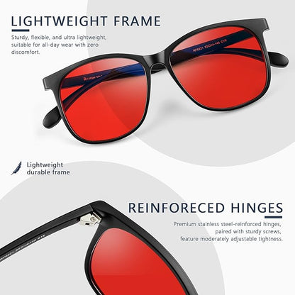 Sleep Blue Light Blocking Glasses for Men and Women, Computer Gaming Glasses Anti Eyestrain & UV Glare