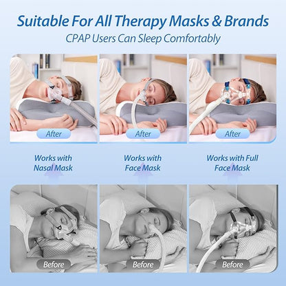HOMCA CPAP Pillow for Side Sleeping, CPAP Nasal Pillows for All CPAP Masks Users to Reduce Air Leaks & Masks Pressure, Neck Support Pillows for Sleeping for Neck Pain Relief
