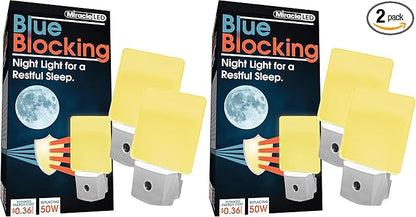 Miracle LED Blue Blocking Night Light, Amber Glow (Pack of 2)