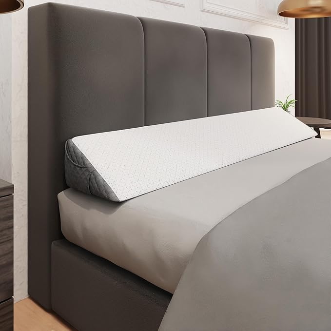 Kolbs Full Size Bed Wedge Pillow for Headboard | Modern Stylish Pillow to Fill Gap Between Headboard and Mattress | Bed Gap Filler Full