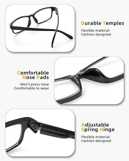 Reading Glasses for Women, 5 Pack Blue Light Blocking Readers, Lightweight Eyeglasses with Spring Hinge