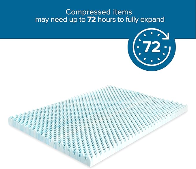 ZINUS 1.5/2/3/4-inch Swirl Gel Cooling Memory Foam Mattress Topper, Cooling Airflow Design, CertiPUR-US Certified (2 in, Full)