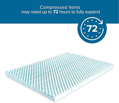 ZINUS 1.5/2/3/4-inch Swirl Gel Cooling Memory Foam Mattress Topper, Cooling Airflow Design, CertiPUR-US Certified (2 in, Full)