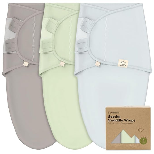 3-Pack Organic Baby Swaddle Sleep Sacks - Swaddles for Newborns, Infant 0-3 Months, Baby Girls, Boys, Soft & Snug Newborn Sleep Sack, Nursery Swaddling Blankets (Ripple, OS)
