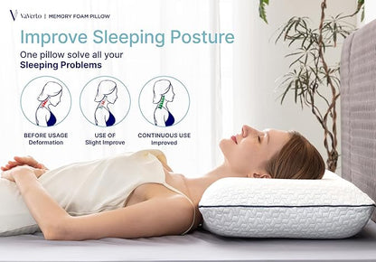 Cooling Gel Memory Foam Pillow - 2-Pack - King Size Bed Pillows For Sleeping - Medium-Firm - Back, Stomach and Side Sleeper Pillow - Shoulder & Back Pain Relief - Washable , Bamboo Viscose Cover