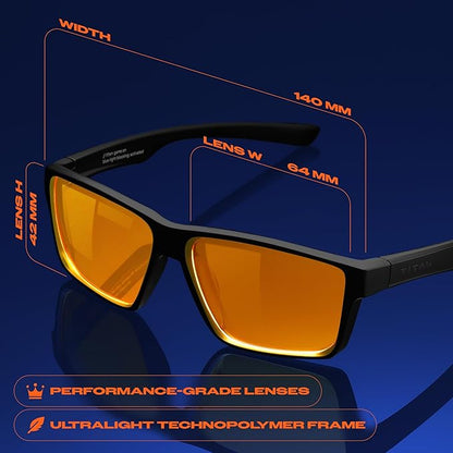 Titan Gaming Glasses, Blue Light Blocking, Night Driving Glasses for Men, Computer Protection Christmas Gift for Gamers