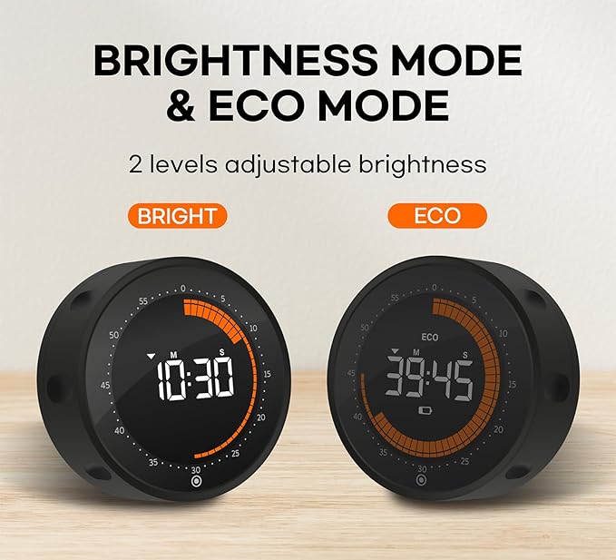 Visual Digital Timer - 60 Min Countdown & Count Up, Large LED Screen with Red Visual Disc, Magnetic Silent Timer for Kids, Seniors, Classroom, Kitchen Cooking, ADHD & Autism Productivity Tool