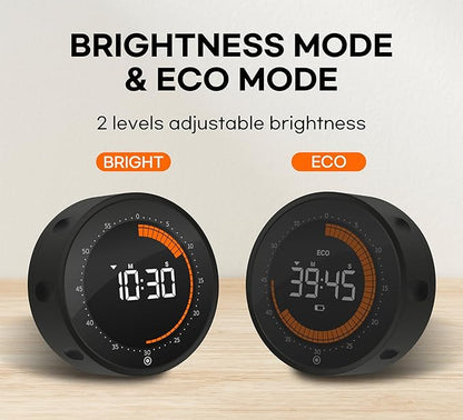 Visual Digital Timer - 60 Min Countdown & Count Up, Large LED Screen with Red Visual Disc, Magnetic Silent Timer for Kids, Seniors, Classroom, Kitchen Cooking, ADHD & Autism Productivity Tool