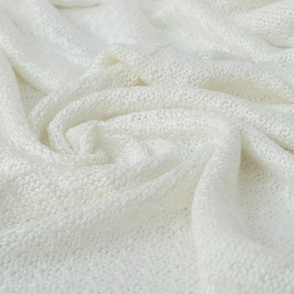 NTBAY Cable Knit Cooling Toddler Blanket, Soft and Breathable Baby Blanket 30x40 Inches Made from Rayon Derived from Bamboo for Crib, Stroller, Nursery, White