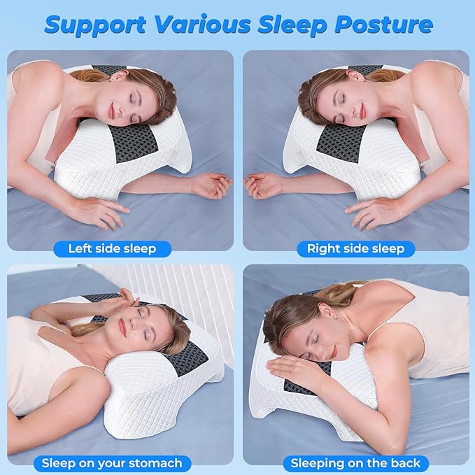 SAHEYER Side Sleeper Pillow with Arm Hole, Upgrad Shoulder Relief System for Neck Pain, Multi-Angle Memory Foam Rotator Cuff Pillow for Adults Side, Back and Stomach Sleeper Pressure-Free Sleep, Black