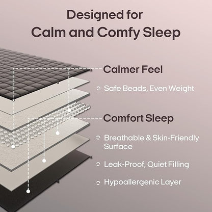 ZonLi Weighted Blanket for Adults(48"x72",15lbs, Pink/Light Grey) Twin Size High Breathability Cooling Heavy Blanket, Soft Material with Premium Glass Beads,All-Season.