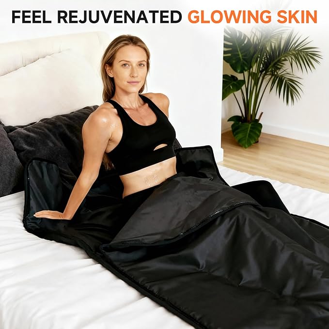 Sauna Blanket with Arm Sleeves for Home Use, Portable Design for Relaxation and Detoxification Highest 176℉