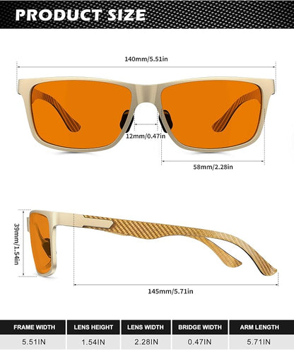 ANYLUV Blue Light Blocking Glasses Men Computer Gaming Glasses Lightweight Al-Mg Metal Anti Eyestrain Eye Protection
