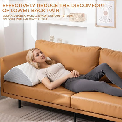Knee Wedge Pillow for Post-Surgery Recovery-Leg Elevation Support for Sleep Position, Alleviating Lower Back & Hip Pain Enhancing Circulation in Ankles Legs Triangle Pillow with Removable Cover