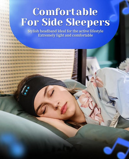 Perytong Sleep Headphones Bluetooth 5.4, Sleep Headphones with Ultra-Thin Stereo Speakers for Side Sleepers, Long-Lasting Battery Life & Stable Connection, Sweat Resistant Sport for Workout