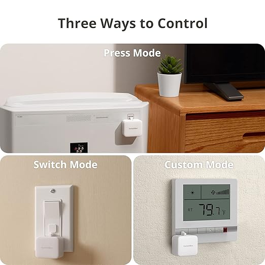 Switchbot Smart Switch Button Pusher (Bluetooth) – Fingerbot for Rocker Switch/One-Way Buttons, App Timer Control, No Wiring, Optional Hub Required for Voice/Remote, White