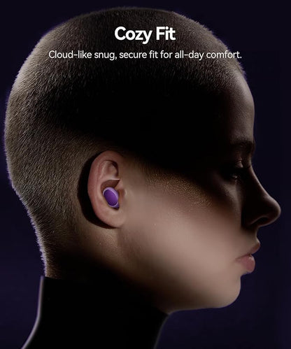 Ear Plugs for Sleeping 45dB Noise Cancelling Ear Plugs for Noise Reduction & Snoring, Concerts, Earplugs for Sleep,Sider Sleepers Airplane, Silicone Earplugs Reusable Concert Ear Plug+8Tip Pale Violet