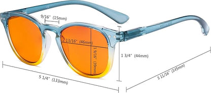 Eyekepper Ladies Blue Light Blocking Reading Glasses with Orange Tinted Filter Lens - Night Sleep Computer Readers Women - Green-Pink Frame +1.00