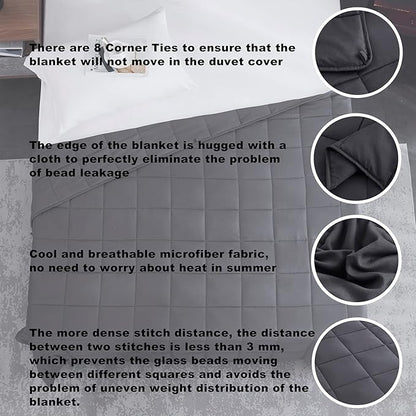 King Size Weighted Blanket 20lbs - 88"x104" Cooling Breathable Heavy Blanket with Glass Beads for Adult All-Season