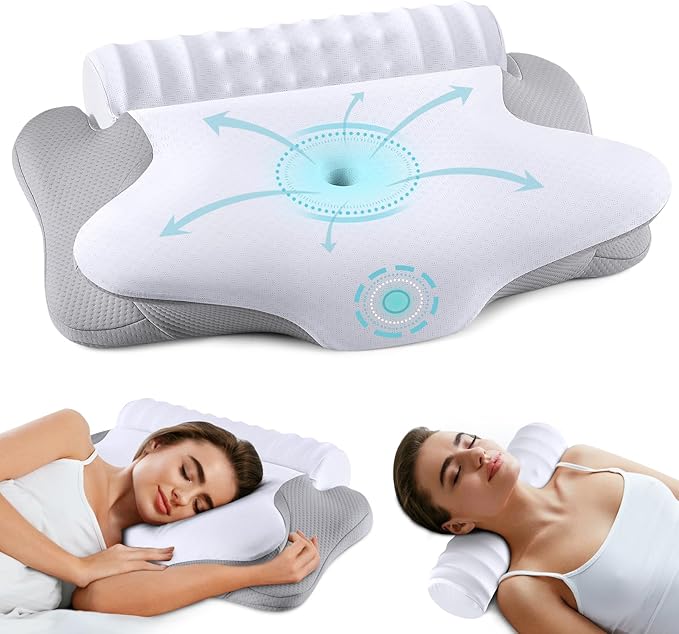 Cervical Neck Pillow - Ergonomic Memory Foam Contour Pillows for Side, Back & Stomach Sleepers, Cervical Pillow for Neck Support Sleeping with Breathable Cover