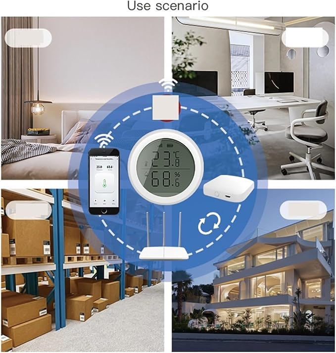 Programmable Thermostat, Indoor Temperature and Humidity Sensor Digital Climate Monitor for Living Room Bedroom Office,Smart Thermostat