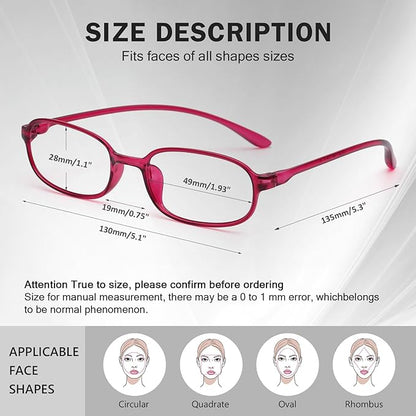 AQWANO 2 Pack Blue Light Blocking Computer Reading Glasses UV Protection Flexible TR90 Frame lightweight Readers Glasses for Women Men +1.75