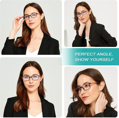 EYEURL Reading Glasses for Women-Blue Light Blocking For Women-3 Pack Computer Readers 2.5 Spring Hinge Anti UV Ray/Eye Strain/Glare Eyeglasses