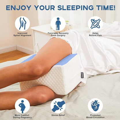 Side Sleeper Pillow, Knee Pillow for Side Sleepers, Sciatica Pain Relief Pillow (Blue)