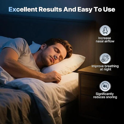 Anti Snoring Devices, Snore Stopper with Adjustable Magnet, Silicone Nose Clip Stop Snoring, Effective to Relieve Snoring, Snoring Solution for Comfortable and Quieter Sleep, Clear, M